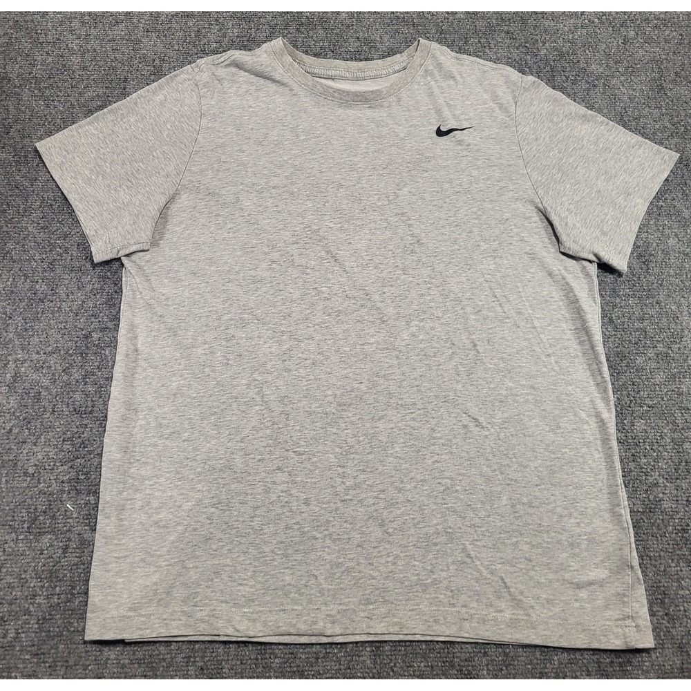 Nike Dri-Fit Gray Athletic Cut T-Shirt Men's Size Large Short Sleeve Gym Running